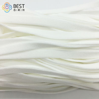 Round Flat Face Mask Elastic Ear Loop Band Bahan Baku Putih 3.5MM
