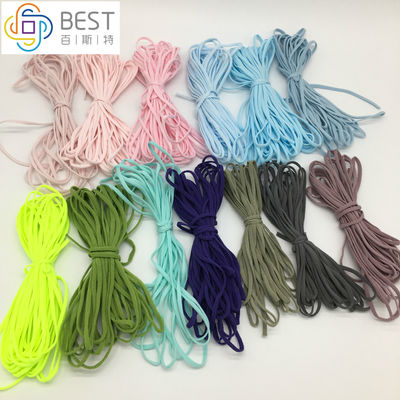 Masker Wajah Sekali Pakai 3ply Bahan Lingkaran Telinga Elastis Warna-warni Tali Elastis Bulat Datar