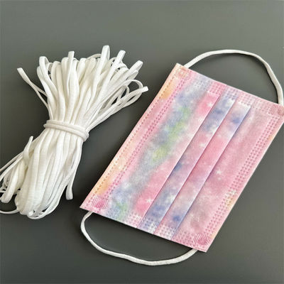 Putih Datar Ear Loop Tali Elastis Tali Ikat Telinga Lembut 3.5MM