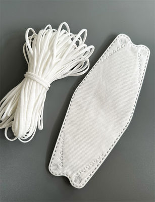 Polyester Nylon White Elastic Ear Bands Untuk Masker Wajah 3D Korea 3.5mm 4mm 5mm