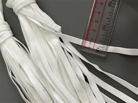 6mm 6.5mm 7mm 3 Ply Masker Wajah Flat Ear Loop White Cord Ear Tie Rope