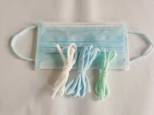 Bahan Pengait Telinga Tali Elastis Super Lembut Untuk Masker Wajah Medis 3/16&quot; 5mm