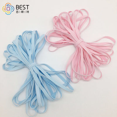Peregangan Tali Elastis Datar Lembut Masker Sekali Pakai Pita Pengait Telinga Warna-warni 3.5mm 5mm