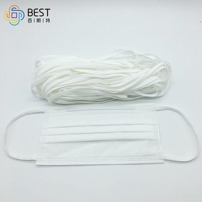 Masker Wajah Non Woven Lingkaran Telinga Elastis 3.5mm 3mm Hitam Tali Tali Elastis Bulat Lembut