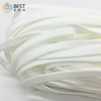 Round Flat Face Mask Elastic Ear Loop Band Bahan Baku Putih 3.5MM