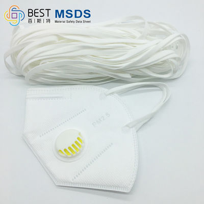 Round Flat Face Mask Elastic Ear Loop Band Bahan Baku Putih 3.5MM