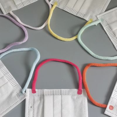 3 Ply Kenyamanan Lembut Elastis Ear Loops Tali Tali Elastis Datar Lembut Warna-warni 6mm