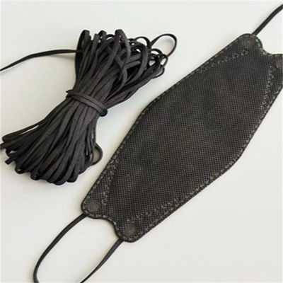 Loop Telinga Melar Datar Hitam Po Korea KF94 Masker Wajah 2.5-7mm