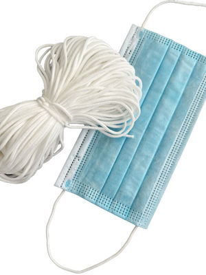 2.5mm 3mm 1/8 &quot;Band Elastis Bulat Untuk Masker Wajah Medis Pengait Telinga 3ply