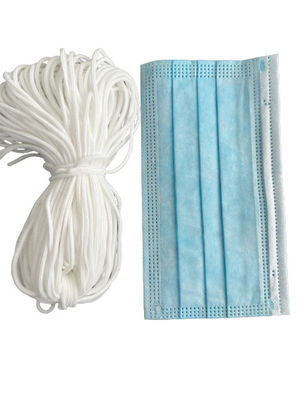 Nylon Polyester Round Elastic Webbing Band EarLoop Untuk Masker Wajah 3ply 2.8mm