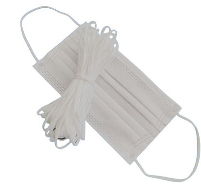 Masker Wajah Tali Elastis Pengait Telinga Datar 1/8 Inci 1/4 Inci 5MM Poliester