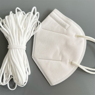 Masker Wajah N95 Pita Telinga Elastis 5mm 6mm 6.5mm 7mm Spandex Poliester Putih