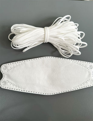 Polyester Nylon White Elastic Ear Bands Untuk Masker Wajah 3D Korea 3.5mm 4mm 5mm