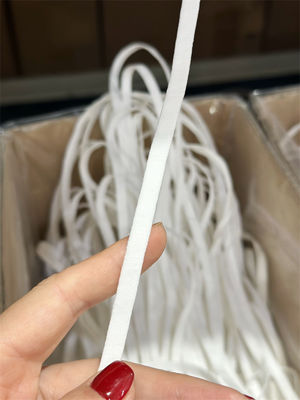 6.5mm Polyester Spandex Lingkaran Telinga Datar Untuk Masker Wajah N95 Putih